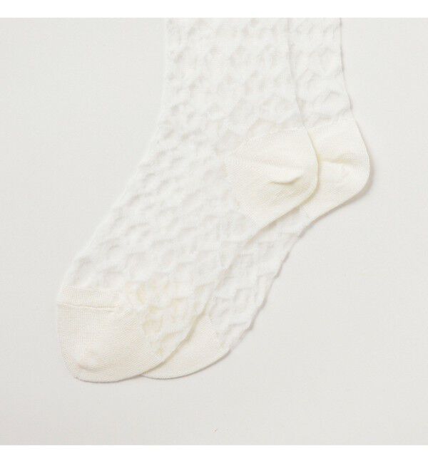 BEAMSBOY「maturely / ワイヤー メッシュ シアー ハイソックス」|ソックス|