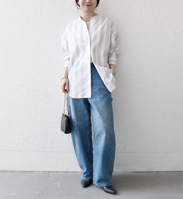 SHIPS any「SHIPS any:〈洗濯機可能〉REPREVE バンド カラー シャツ」|シャツ・ブラウス|