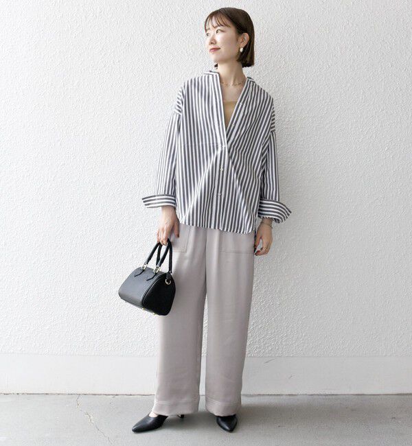 SHIPS any「SHIPS any:〈洗濯機可能〉REPREVE バンド カラー シャツ」|シャツ・ブラウス|