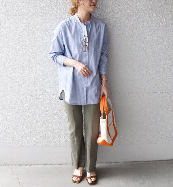 SHIPS any「SHIPS any:〈洗濯機可能〉REPREVE バンド カラー シャツ」|シャツ・ブラウス|