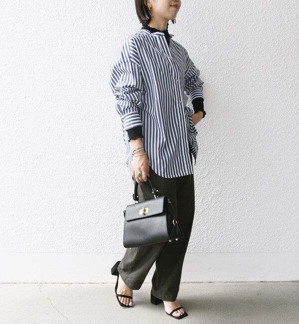 SHIPS any「SHIPS any:〈洗濯機可能〉REPREVE バンド カラー シャツ」|シャツ・ブラウス|