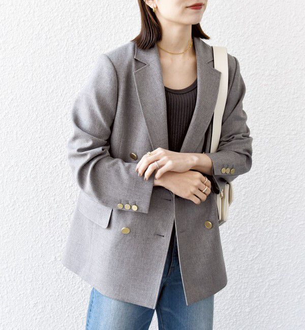 SHIPS any「SHIPS any:〈洗濯機可能〉アイビー ブレザー ダブル ジャケット」|テーラードジャケット|グレー
