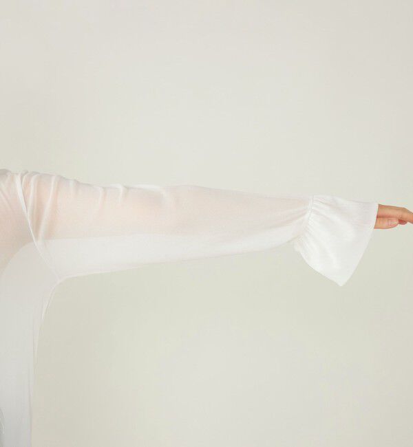 quaranciel「quaranciel:〈洗濯機可能〉チュール シアー ボウタイ プルオーバー」|Tシャツ・カットソー|