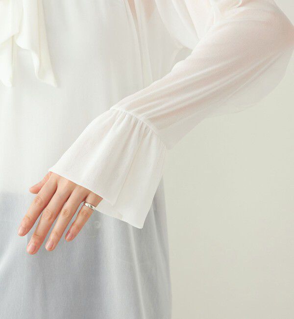 quaranciel「quaranciel:〈洗濯機可能〉チュール シアー ボウタイ プルオーバー」|Tシャツ・カットソー|