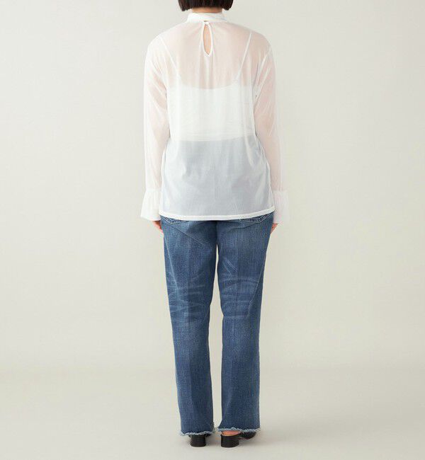 quaranciel「quaranciel:〈洗濯機可能〉チュール シアー ボウタイ プルオーバー」|Tシャツ・カットソー|