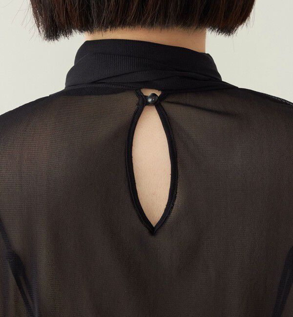 quaranciel「quaranciel:〈洗濯機可能〉チュール シアー ボウタイ プルオーバー」|Tシャツ・カットソー|