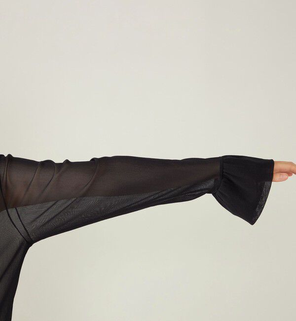 quaranciel「quaranciel:〈洗濯機可能〉チュール シアー ボウタイ プルオーバー」|Tシャツ・カットソー|