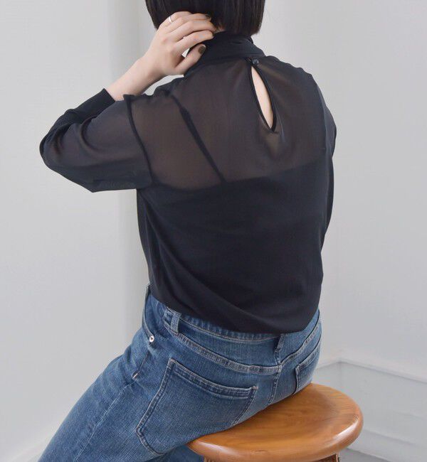 quaranciel「quaranciel:〈洗濯機可能〉チュール シアー ボウタイ プルオーバー」|Tシャツ・カットソー|