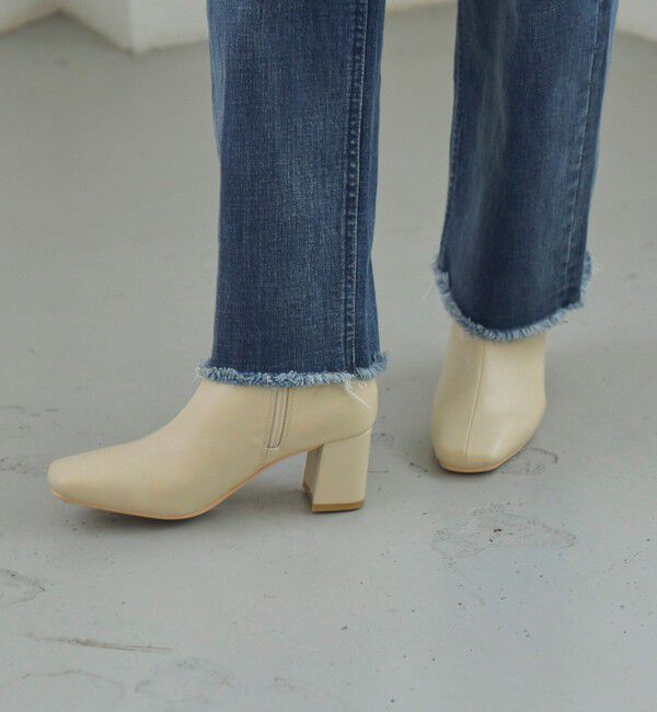 quaranciel「quaranciel: ストレッチ ヒール ショート ブーツ」|ショートブーツ|