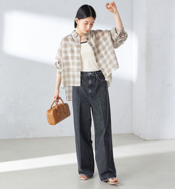 SHIPS for women「〈手洗い可能〉シアー チェック ロング スリーブ シャツ」|シャツ・ブラウス|