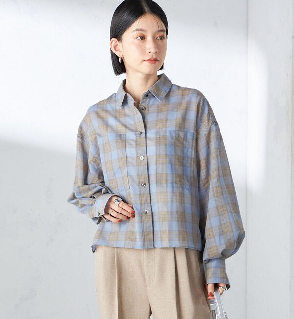 SHIPS for women「〈手洗い可能〉シアー チェック ロング スリーブ シャツ」|シャツ・ブラウス|