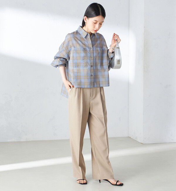 SHIPS for women「〈手洗い可能〉シアー チェック ロング スリーブ シャツ」|シャツ・ブラウス|