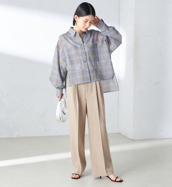 SHIPS for women「〈手洗い可能〉シアー チェック ロング スリーブ シャツ」|シャツ・ブラウス|