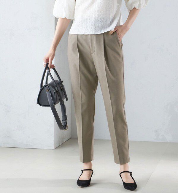 SHIPS for women「〈手洗い可能〉ツイル ストレッチ パンツ（セットアップ対応）」|スラックス|ベージュ系