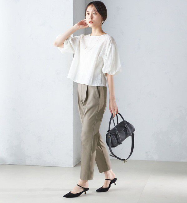 SHIPS for women「〈手洗い可能〉ツイル ストレッチ パンツ（セットアップ対応）」|スラックス|