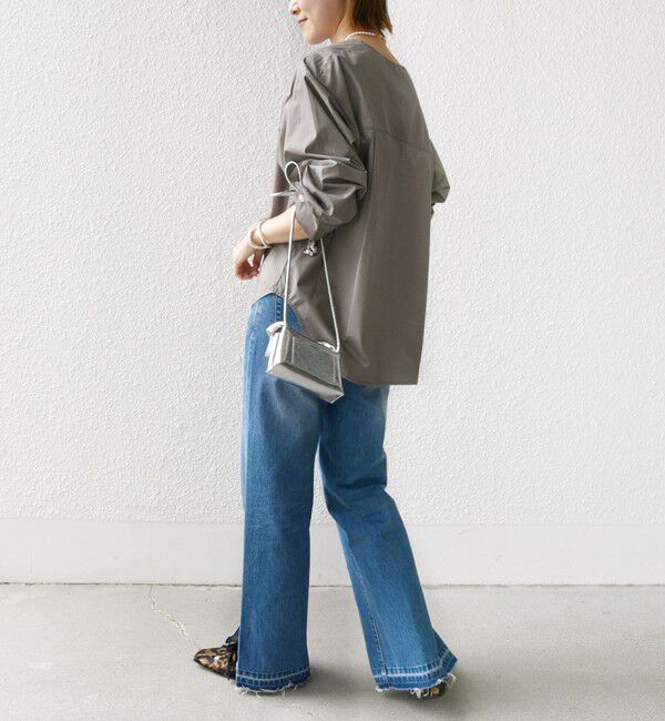 SHIPS for women「【WEB限定】 〈洗濯機可能〉タイプライター ビジュー ボタン ロングスリーブ ブラウス」|シャツ・ブラウス|