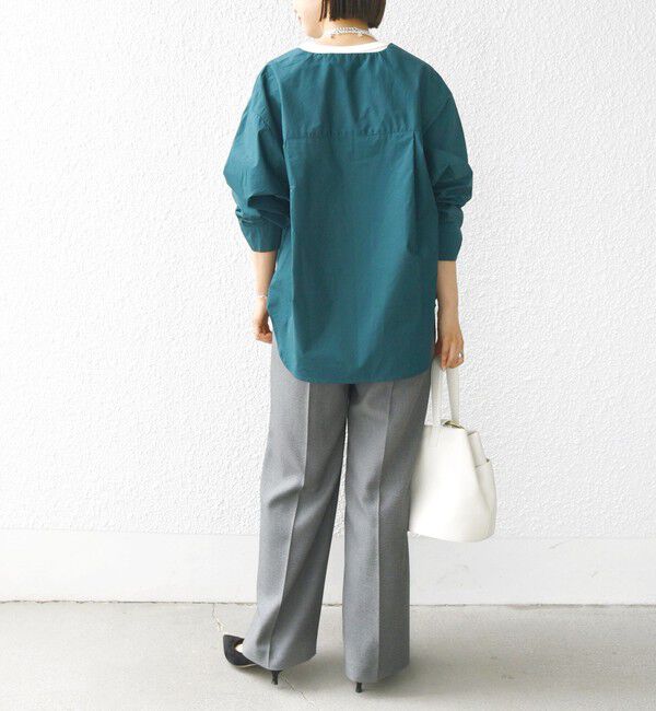 SHIPS for women「【WEB限定】 〈洗濯機可能〉タイプライター ビジュー ボタン ロングスリーブ ブラウス」|シャツ・ブラウス|