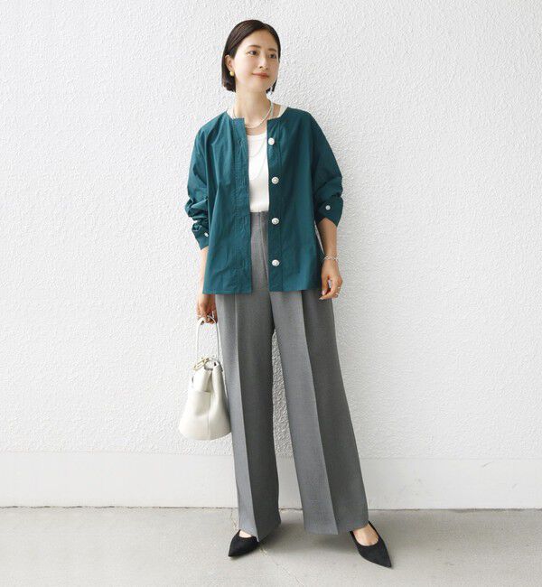 SHIPS for women「【WEB限定】 〈洗濯機可能〉タイプライター ビジュー ボタン ロングスリーブ ブラウス」|シャツ・ブラウス|