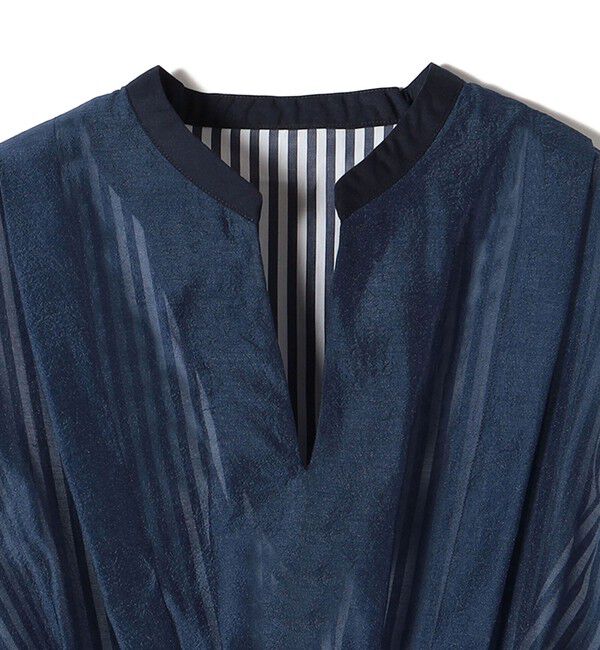 SHIPS for women「【WEB限定】〈手洗い可能〉異素材 ウエスト タック ブラウス」|シャツ・ブラウス|