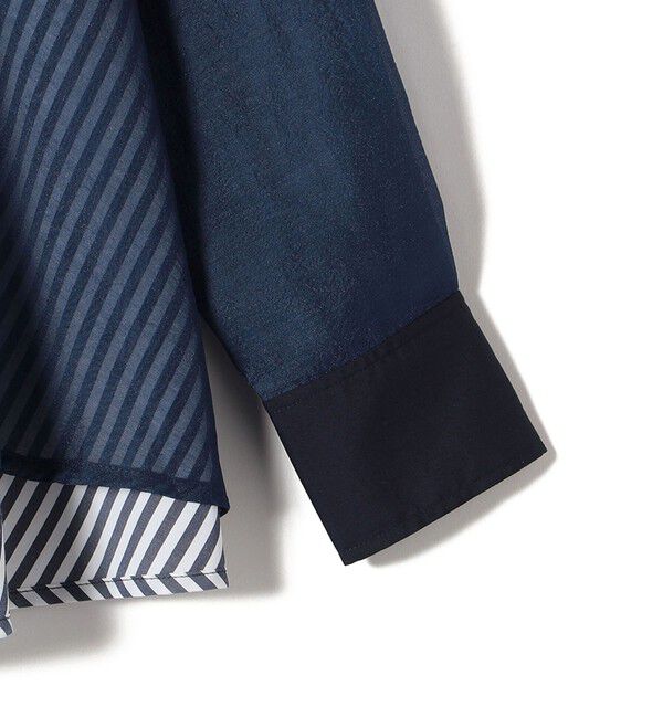 SHIPS for women「【WEB限定】〈手洗い可能〉異素材 ウエスト タック ブラウス」|シャツ・ブラウス|