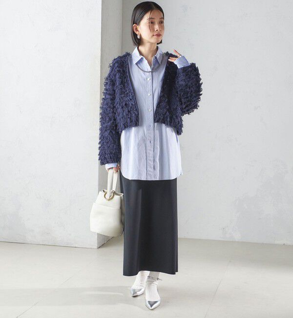 SHIPS for women「〈手洗い可能〉ギマ フリンジ ショート カーディガン」|カーディガン|