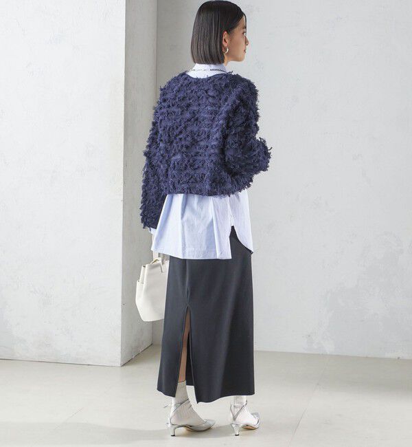 SHIPS for women「〈手洗い可能〉ギマ フリンジ ショート カーディガン」|カーディガン|