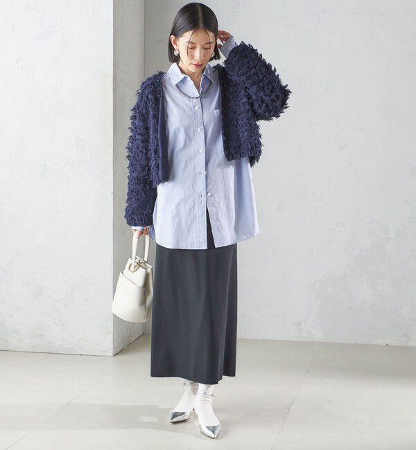 SHIPS for women「〈手洗い可能〉ギマ フリンジ ショート カーディガン」|カーディガン|