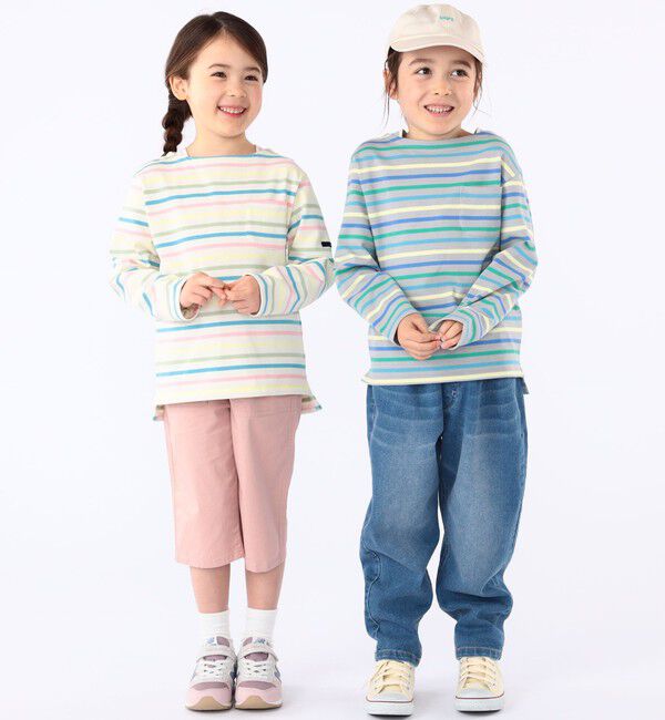 SHIPS KIDS「SHIPS KIDS:100～130cm / ボーダー 長袖 TEE」|Tシャツ・カットソー|