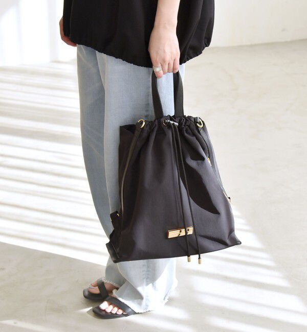 quaranciel「quaranciel: 3way ラインショルダー リュックサック トートバッグ（A4対応）」|リュック|ブラック