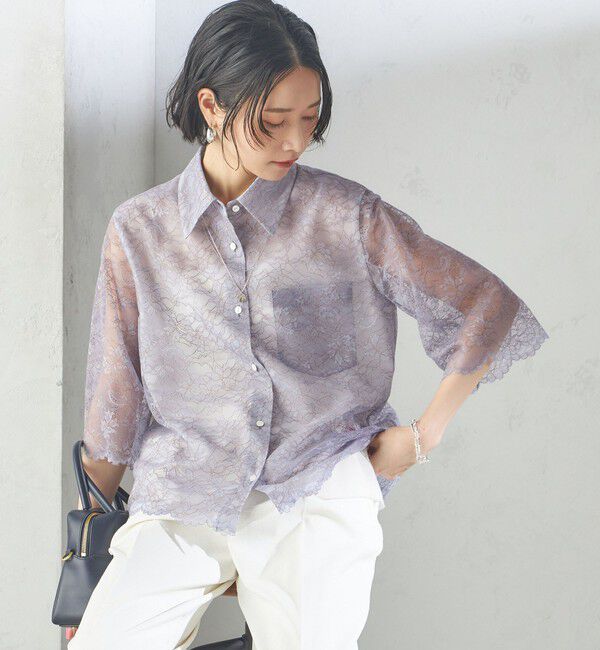 SHIPS for women「〈手洗い可能〉ラッセル レース シャツ」|シャツ・ブラウス|