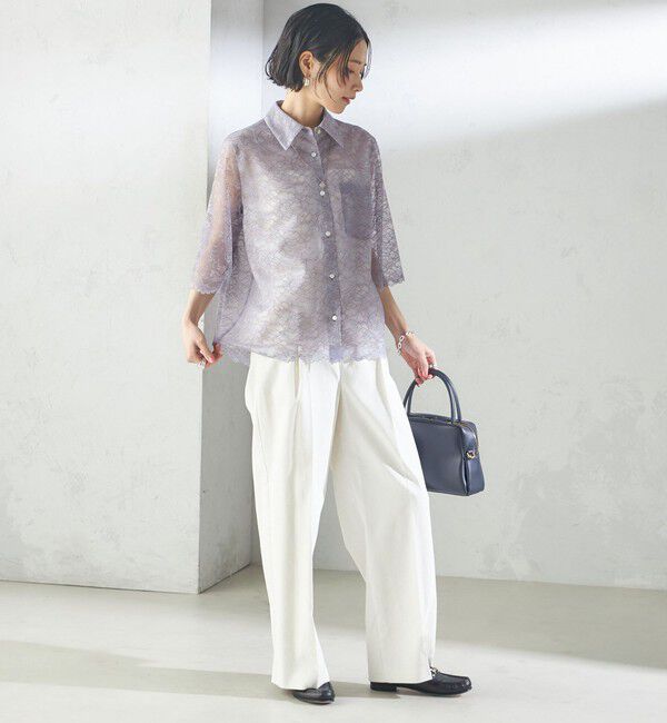 SHIPS for women「〈手洗い可能〉ラッセル レース シャツ」|シャツ・ブラウス|