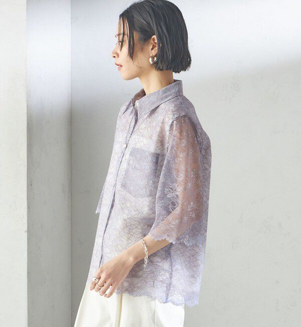 SHIPS for women「〈手洗い可能〉ラッセル レース シャツ」|シャツ・ブラウス|