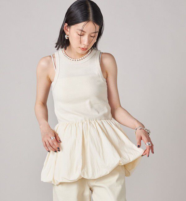 SHIPS for women「SHIPS NINE CASE:〈洗濯機可能〉バブル ヘム トップス」|その他|オフホワイト