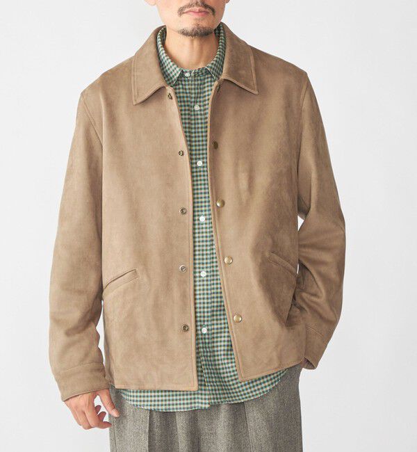 SHIPS「SHIPS: ポリエステル フェイク スエード コーチ ブルゾン」|ブルゾン・スタジャン|グレー