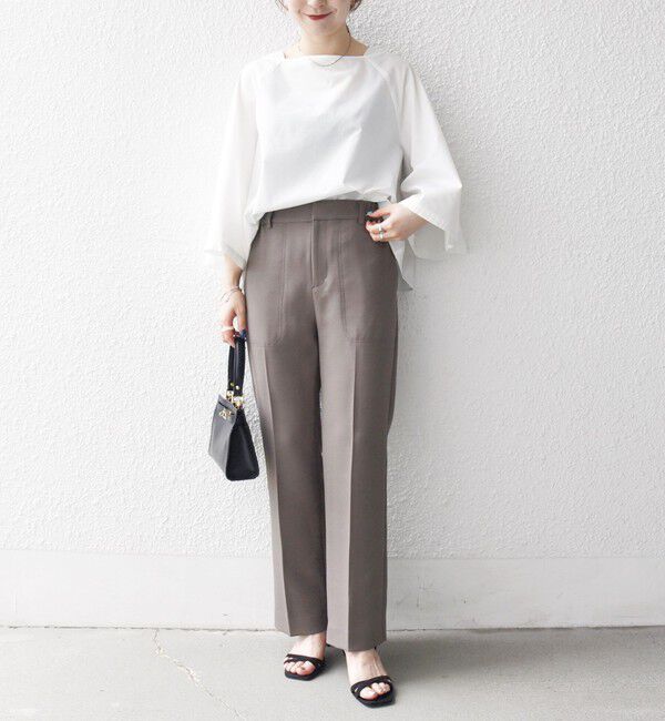 SHIPS any「SHIPS any:〈洗濯機可能〉ダブルクロス セミフレア パンツ［NAVY BLUE］」|その他|