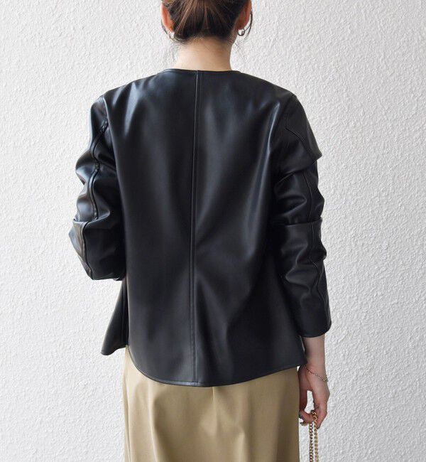 SHIPS any「SHIPS any: コンパクト ドット スナップ カーディガン ジャケット」|ノーカラージャケット|