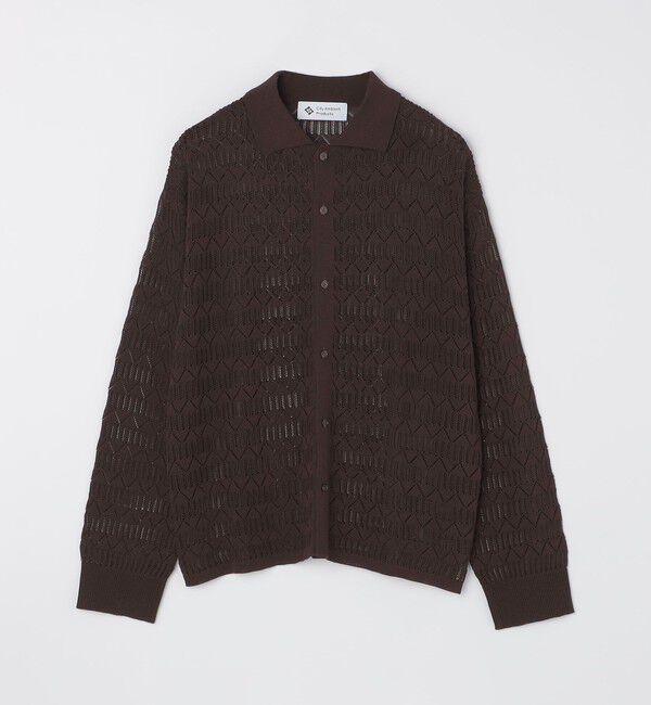 SHIPS「City Ambient Products:〈手洗い可能〉シアー ニット ポロ カーディガン」|カーディガン|ブラウン