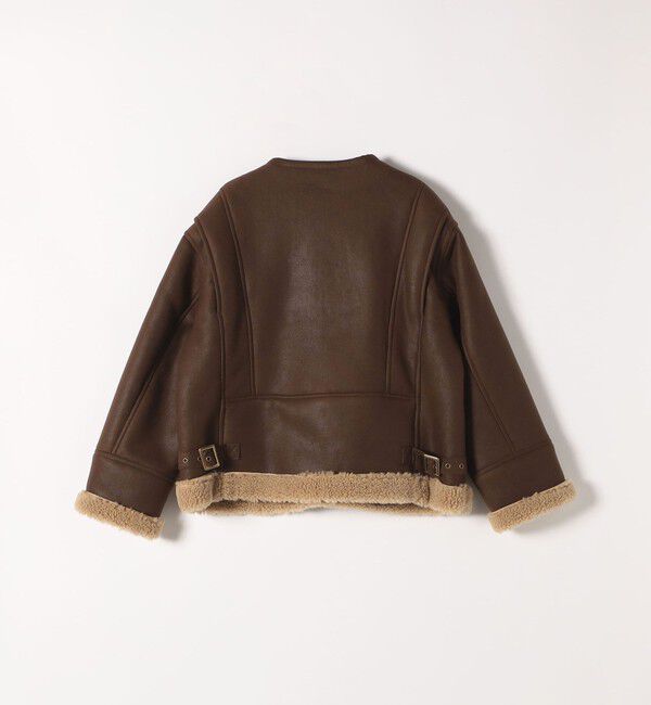 quaranciel「quaranciel: ムートンライク ボア ボンディング ノーカラー スナップ ブルゾン」|その他|