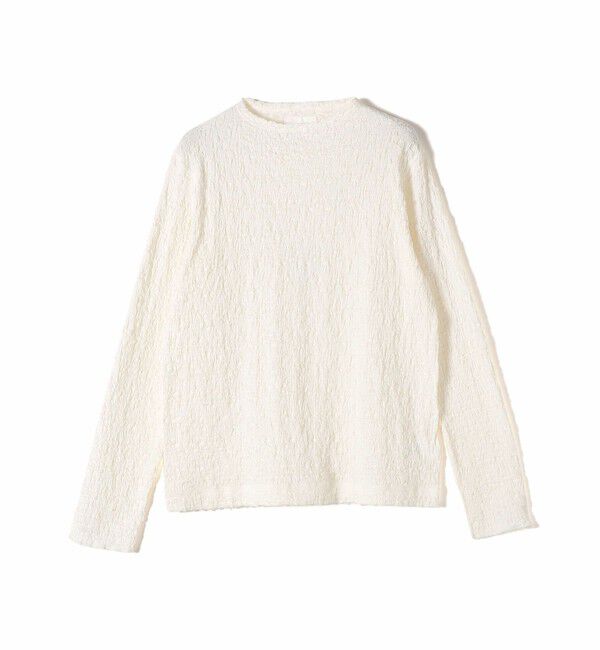 SHIPS for women「assiette:〈手洗い可能〉シャーリング レース プルオーバー」|Tシャツ・カットソー|オフホワイト