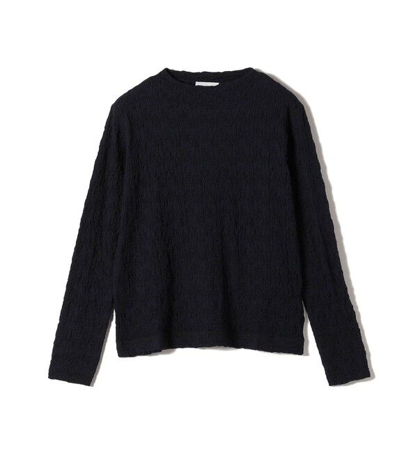 SHIPS for women「assiette:〈手洗い可能〉シャーリング レース プルオーバー」|Tシャツ・カットソー|ネイビー