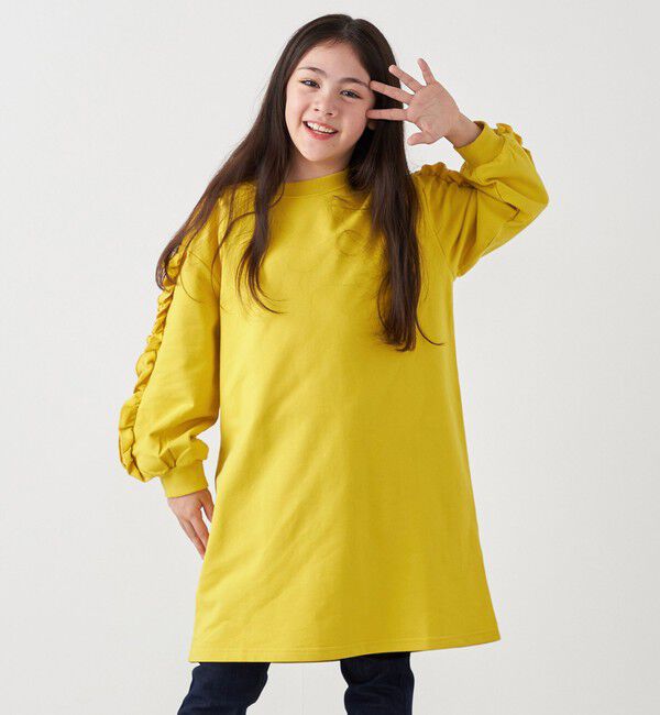 SHIPS any「SHIPS any:〈洗濯機可能〉デザイン フリル ワンピース <KIDS>」|ワンピース|イエロー