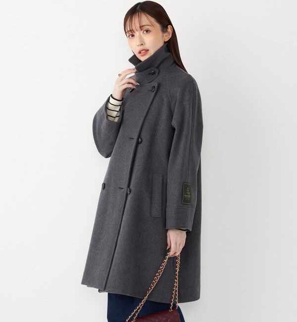 SHIPS Colors 「SHIPS Colors:SUPER100 ラグランスリーブ ダブルボタン コート◇」|ステンカラーコート|