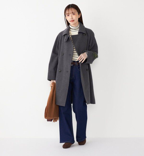 SHIPS Colors 「SHIPS Colors:SUPER100 ラグランスリーブ ダブルボタン コート◇」|ステンカラーコート|