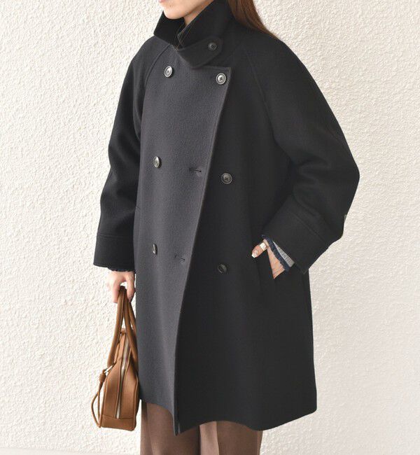 SHIPS Colors 「SHIPS Colors:SUPER100 ラグランスリーブ ダブルボタン コート◇」|ステンカラーコート|