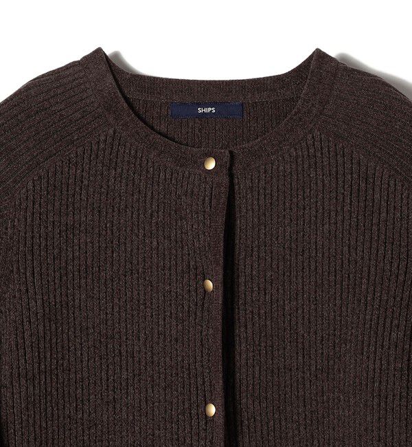 SHIPS for women「〈手洗い可能〉モール リブ クルーネック カーディガン」|カーディガン|