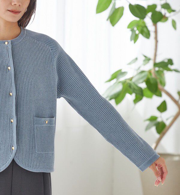SHIPS for women「〈手洗い可能〉モール リブ クルーネック カーディガン」|カーディガン|