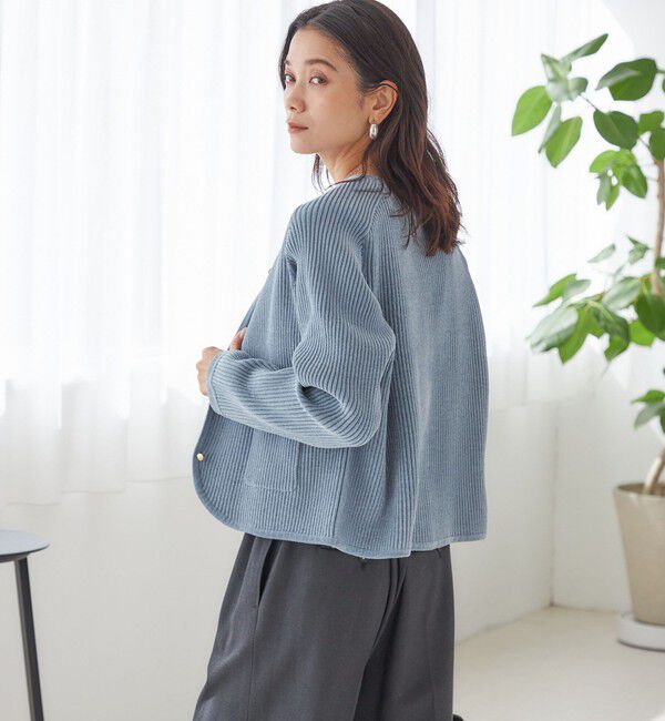 SHIPS for women「〈手洗い可能〉モール リブ クルーネック カーディガン」|カーディガン|
