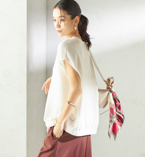 SHIPS for women「〈手洗い可能〉ブライト ペーパー 裾 ドロスト ニット プルオーバー」|ベスト・ジレ|