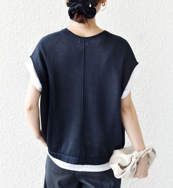 SHIPS for women「〈手洗い可能〉ブライト ペーパー 裾 ドロスト ニット プルオーバー」|ベスト・ジレ|