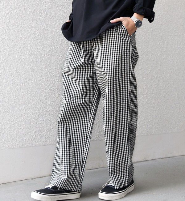 SHIPS any「SHIPS any:〈洗濯機可能〉マイクロ チェック イージー パンツ(セットアップ対応)◇」|チノ|